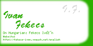 ivan fekecs business card